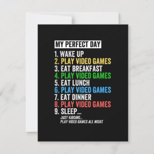 Mein perfekter Tag, weck auf, spiele Videospiele, Save The Date