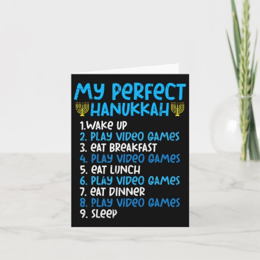 Mein perfektes Hanukkah Video Game Chanukah Juden Karte (Vorderseite)