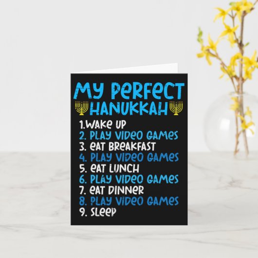 Mein perfektes Hanukkah Video Game Chanukah Juden  Karte (Gelbe Blume)