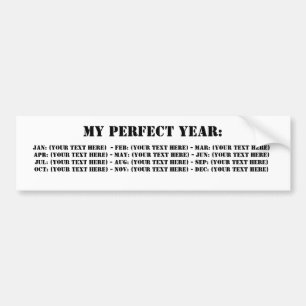Mein perfektes Jahr: Autoaufkleber