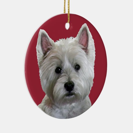 MEIN PERFEKTES WESTIE KERAMIK ORNAMENT (Rechts)