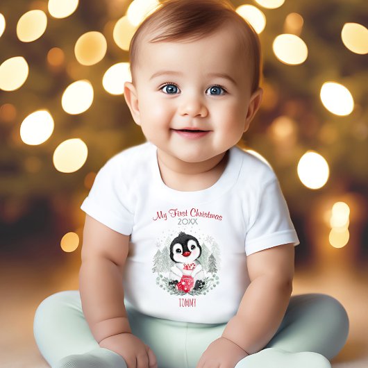 Mein Personalisierter Name für den ersten Weihnach Baby T-shirt