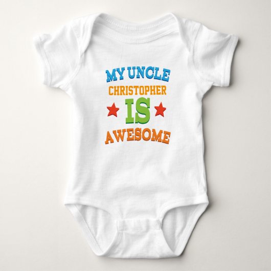 Mein personalisierter Neffe Onkels Is Awesome Baby Strampler (Vorderseite)
