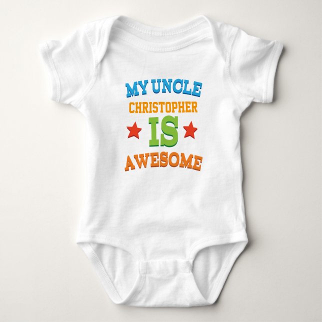 Mein personalisierter Neffe Onkels Is Awesome Baby Strampler (Vorderseite)