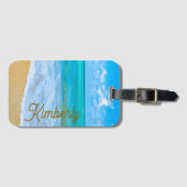 Mein personalisierter tropischer Strand Gepäckanhänger (Vorderseite (Horizontal))