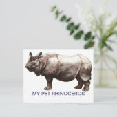 MEIN PET RHINOCEROS POSTKARTE (Stehend Vorderseite)