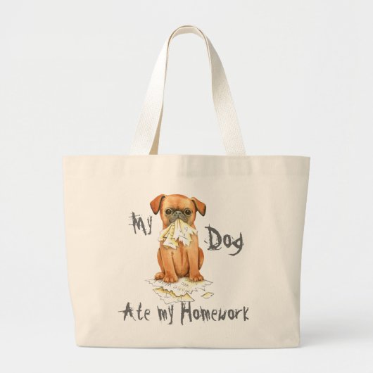 Mein Petit Brabancon Ate Meine Hausaufgaben Jumbo Stoffbeutel (Vorne)