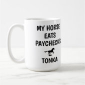 Mein Pferd isst Paychecks - Foto Funny Reittier Kaffeetasse (Links)