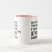 Mein Pferd ist der Grund, warum ich jeden Morgen w Zweifarbige Tasse (Mittel)