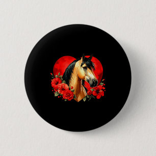Mein Pferd ist mein Valentinstag Buckskin Pferd Hi Button