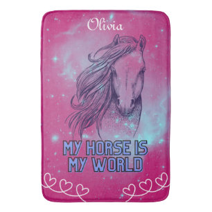 Mein Pferd ist meine Magenta Badematte