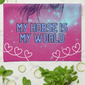 Mein Pferd ist meine Magenta Geschirrtuch (Gefaltet)