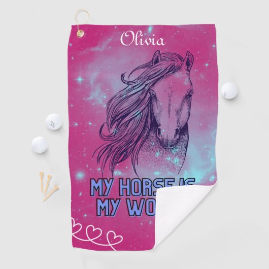Mein Pferd ist meine Magenta Golfhandtuch (Insitu)