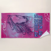 Mein Pferd ist meine Magenta Strandtuch (Vorderseite)