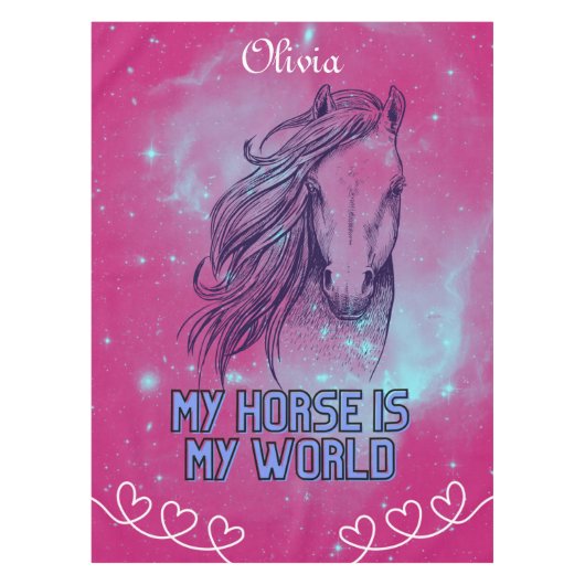Mein Pferd ist meine Magenta Tischdecke (Vorderseite)