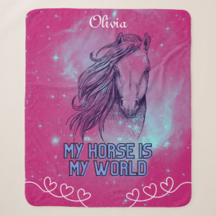 Mein Pferd ist meine Welt Magenta Sherpadecke
