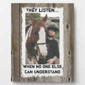 Mein Pferd versteht mich rustikales Foto Fotoplatte (Vorderseite)