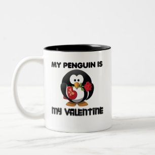 Mein Pinguin ist mein Valentine Zweifarbige Tasse