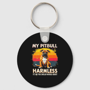 Mein Pitbull ist eine harmlose Vintage Pitbul Prem Schlüsselanhänger