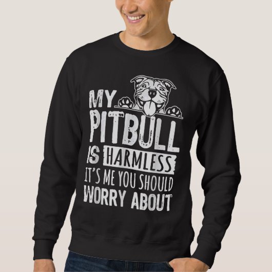 Mein Pitbull ist harmlos. Du solltest dich um mich Sweatshirt (Vorderseite)