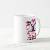 Mein Pitbull ist mein Valentinhund Niedlich Funny Kaffeetasse (VorderseiteRechts)