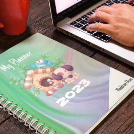 Mein Planer Niedlich Hundehaus auf Marmor mit Name