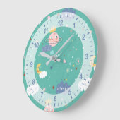 Mein Planet träumt ein großes Muster Große Wanduhr (Winkel)