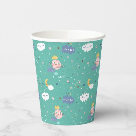 Mein Planet träumt ein großes Muster Pappbecher (Links)