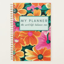 Mein Planner. Work/Life Balance - Blumenmuster