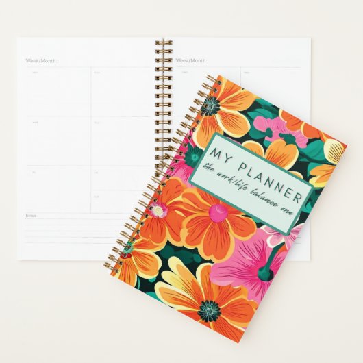 Mein Planner. Work/Life Balance - Blumenmuster Planer (Anzeige)
