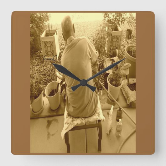 "Mein Platz" - benutzerdefinierte Wall-Uhr Quadratische Wanduhr (Vorderseite)