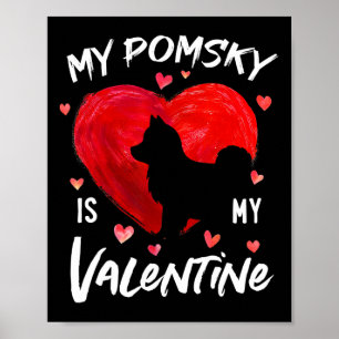 Mein Pomsky ist mein Valentinstag-Herzen Pomsky Hu Poster