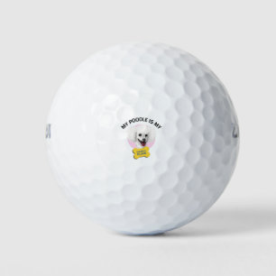 Mein Poodle ist mein glücklicher Ort Golfball