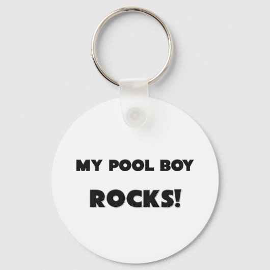 MEIN Pool Junge ROCKS! Schlüsselanhänger (Vorderseite)
