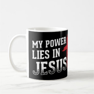 Mein Power liegt in Jesus kreuzen Gott Christliche Kaffeetasse