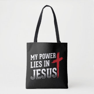 Mein Power liegt in Jesus kreuzen Gott Christliche Tasche
