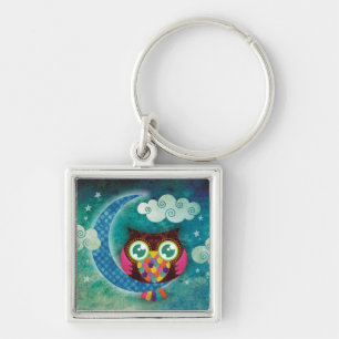 Mein Premium-Schlüsselanhänger Crescent Owl Schlüsselanhänger