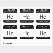 Mein Pronomen ist HE Quadratischer Aufkleber (Blatt)