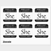 Mein Pronomen ist SHE Quadratischer Aufkleber (Blatt)