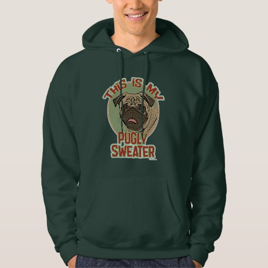 Mein Pugly Holiday Fun Weihnachts Winter Sweater Hoodie (Vorderseite)