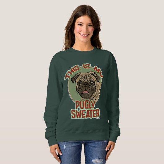 Mein Pugly Holiday Fun Weihnachtskraut Sweatshirt (Vorne ganz)