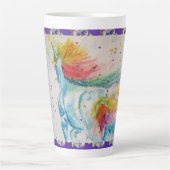 Mein Rainbow Unicorn Wasserfarbe Latte Tasse (Vorderseite)