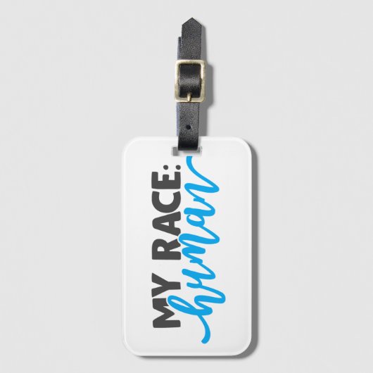 Mein Rasse: Mensch Gepäckanhänger (Vorderseite Vertikal)