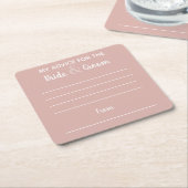 Mein Rat für Braut & Bräutigam rosa Spaß Rechteckiger Pappuntersetzer (angewinkelt)