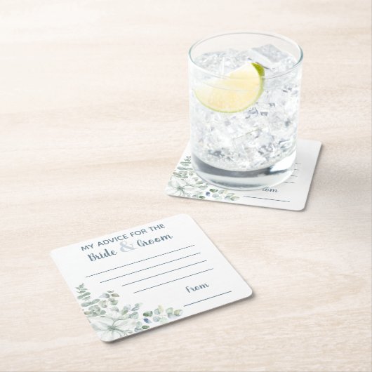 Mein Rat für Braut & Bräutigam Wasserfarbe Rechteckiger Pappuntersetzer (Vor Ort)