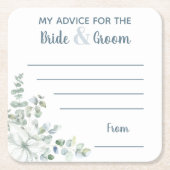 Mein Rat für Braut & Bräutigam Wasserfarbe Rechteckiger Pappuntersetzer (Vorderseite)