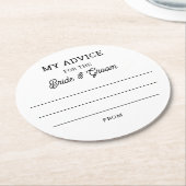Mein Rat für Braut und Bräutigam. Einfache Hochzei Runder Pappuntersetzer (Angewinkelt)