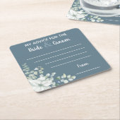 Mein Rat für die Braut & Bräutigam graue Aquarell Rechteckiger Pappuntersetzer (angewinkelt)