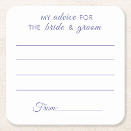 Mein Rat für die Braut & Bräutigam Spaß lila Hochz Rechteckiger Pappuntersetzer