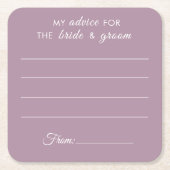 Mein Rat für die Braut & Bräutigam Spaß lila Hochz Rechteckiger Pappuntersetzer (Vorderseite)